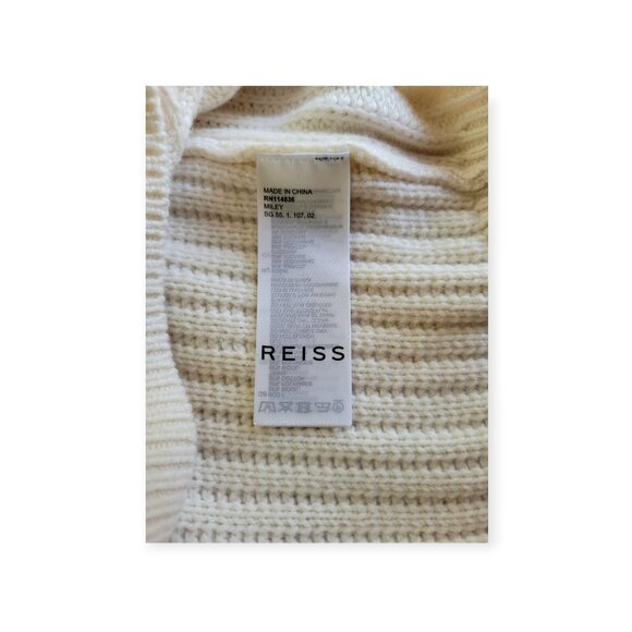 Reiss Miley Wool Blend V-Neck Cricket Sweater Small - Picture 13 of 14